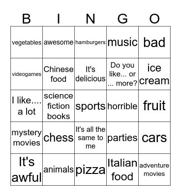 Sp2 Ch2 Vocab 2 Bingo Card