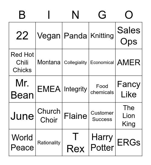 TeamsGiving Bingo Card