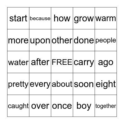 Grade 2 November Bingo Card