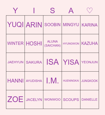 BINGO W/ HOSHI & DARYL Bingo Card