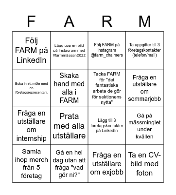 Mässbrickan - fyll i alla och tävla om en Noblesse! Bingo Card