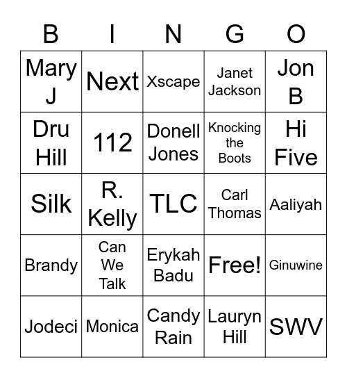 Bring Back Real Love Bingo Card