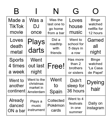 Hackathon bingo Card