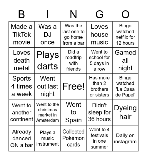 Hackathon bingo Card