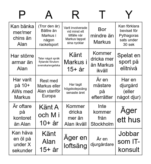 Alan och Markus Mingelbingo! Bingo Card