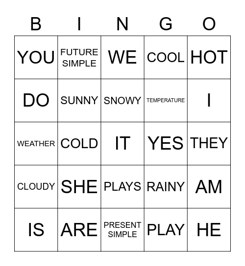 8TH Bingo Card