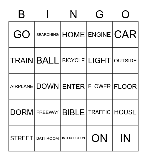 ASL 2: 1-4 Bingo Card