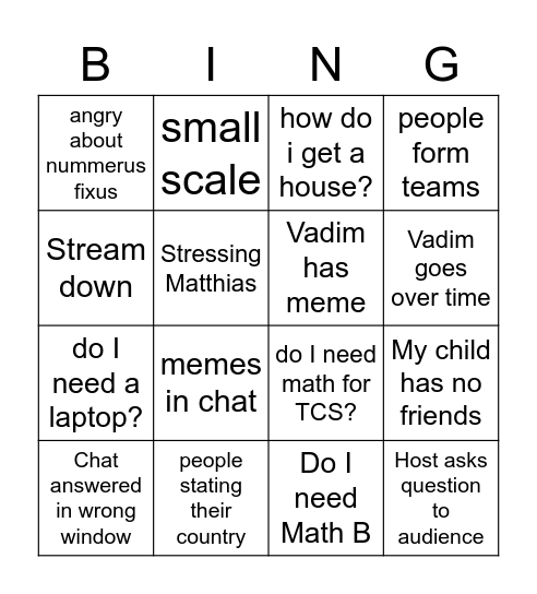 CS OOD 2022 Bingo Card