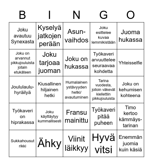 Syrinxin pikkujoulubingo Card