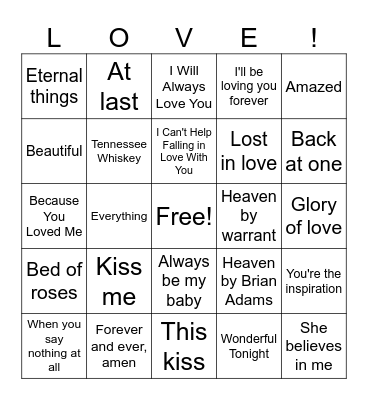 Love is in the air Bingo Card