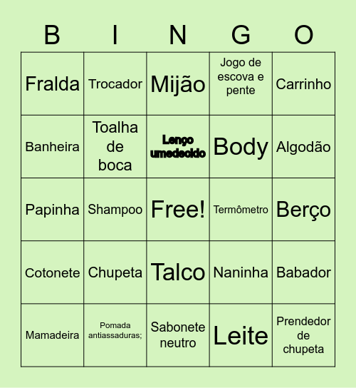 CHÁ DO LEVI Bingo Card
