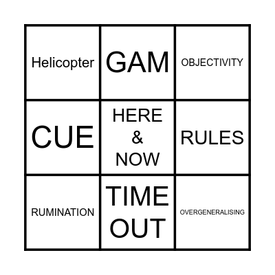 MY THINKING Bingo Card