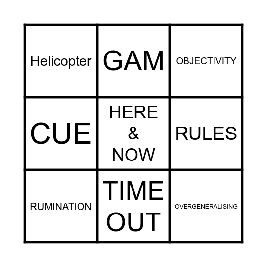 MY THINKING Bingo Card