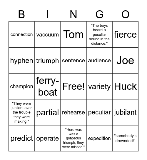 Mr. Murphy Unit 2, List 1a Bingo Card