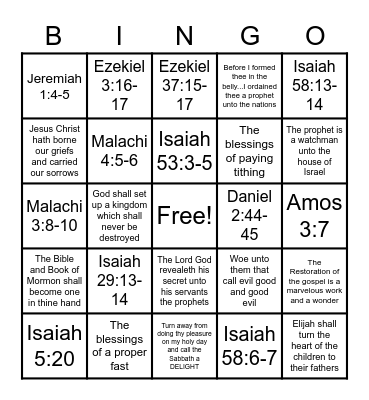 Doctrinal Mastery Bingo Card