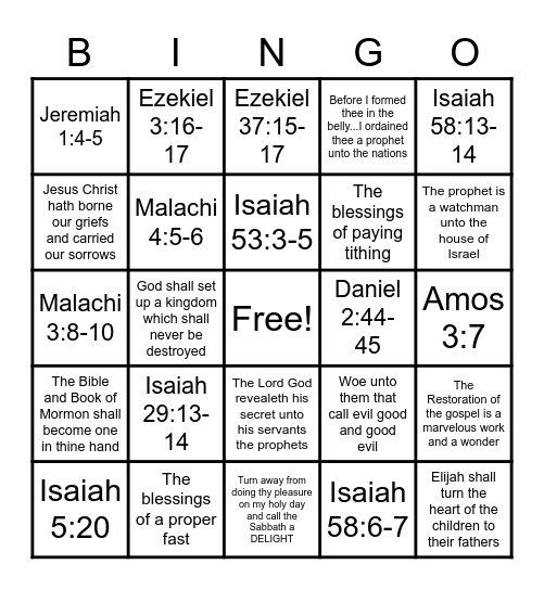 Doctrinal Mastery Bingo Card