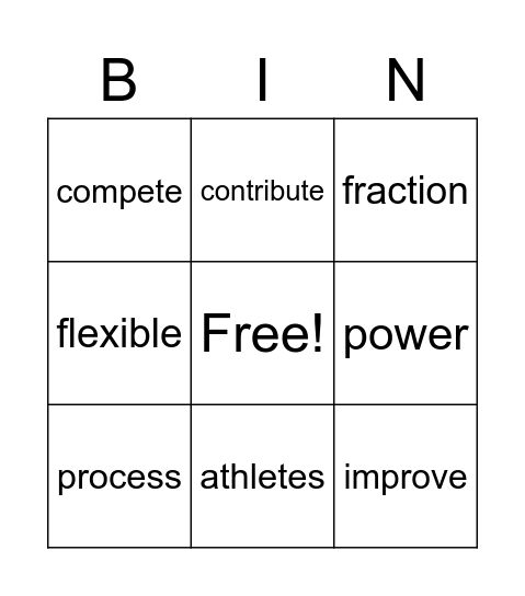 Lesson 11 Bingo Card