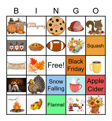 Fall Bingo Card