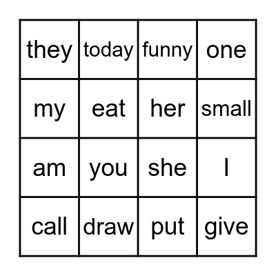 Word Wall Bingo Units 1 & 2 Bingo Card