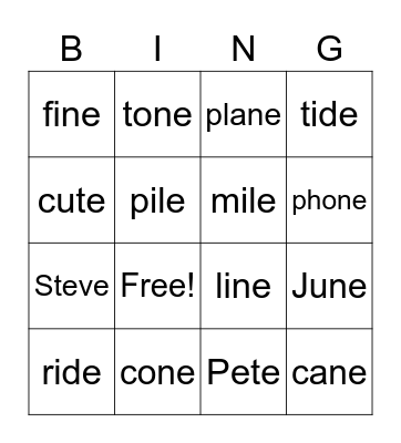 Bingo Card