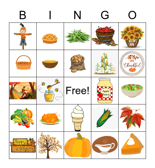 Thanksgiving Bingo Card