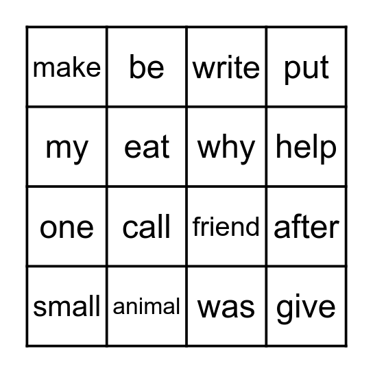 Word Wall Bingo Units 1 & 2 Bingo Card