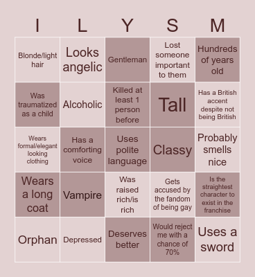 Men I like Bingo Card