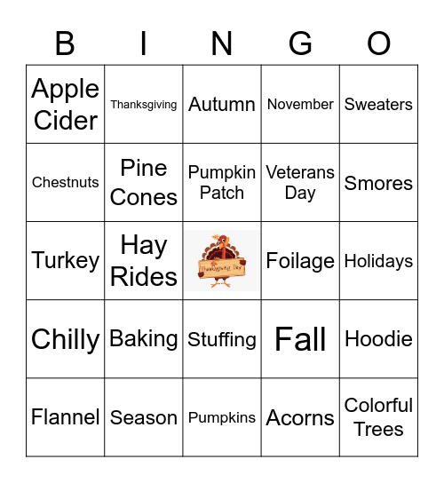 THANKSGIVING BINGO Card