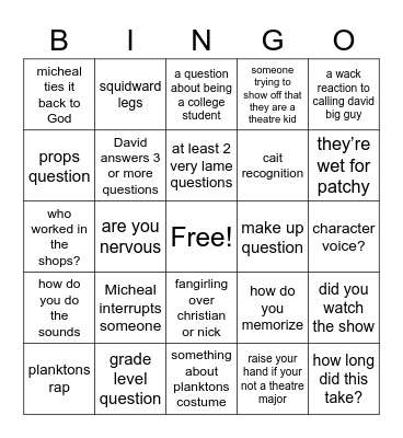 Manatee Bingo card Bingo Card