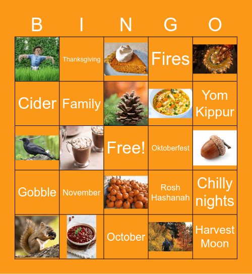 Fall Bingo! Bingo Card