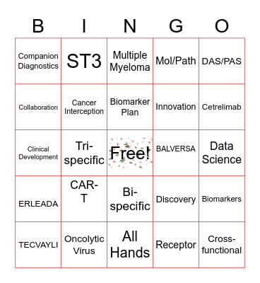 Oncolgy Holiday Luncheon Bingo Card