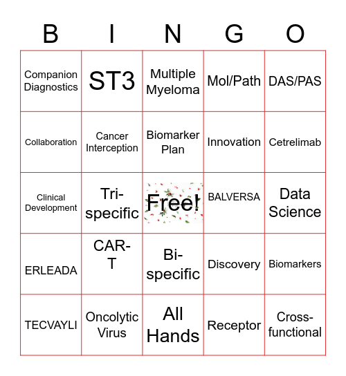 Oncolgy Holiday Luncheon Bingo Card