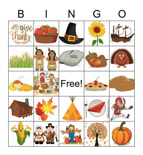 THANKSGIVING Bingo Card