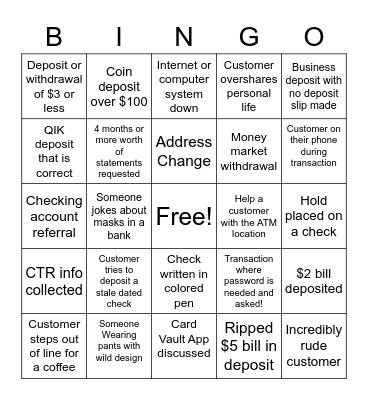Teller Bingo Card