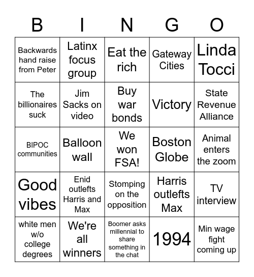 BINGO Card
