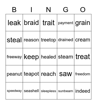 Phonics for Reading Lesson 5-6 Bingo Card