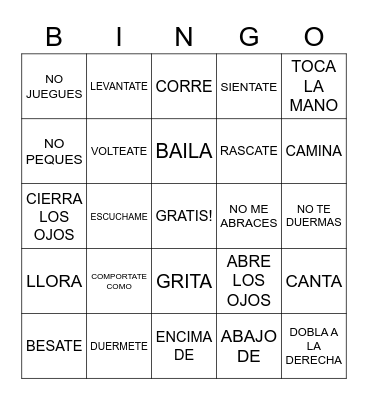 MANDATOS DE TU Bingo Card