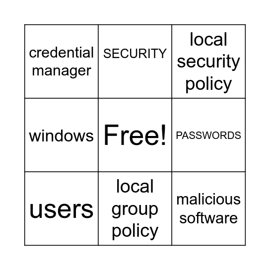 Securing a Windows PC Bingo Card