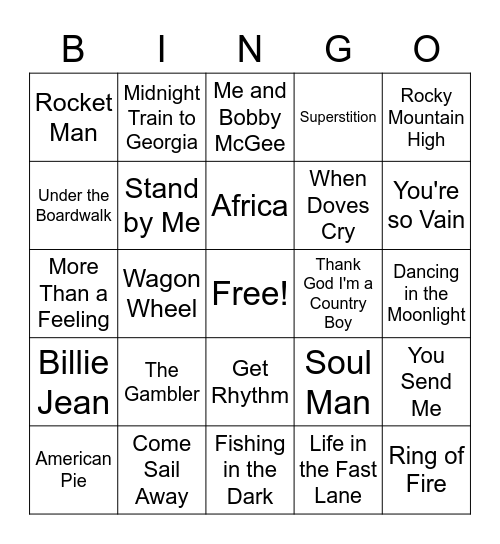 SINGO Bingo Card