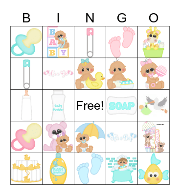 Sonia's Baby Shower Bingo Card