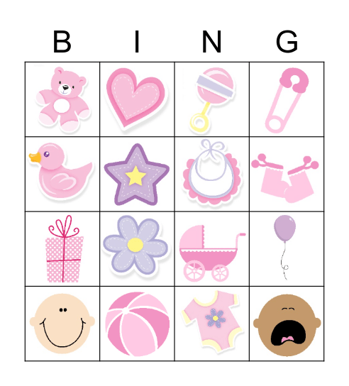 Baby Shower Bingo Card