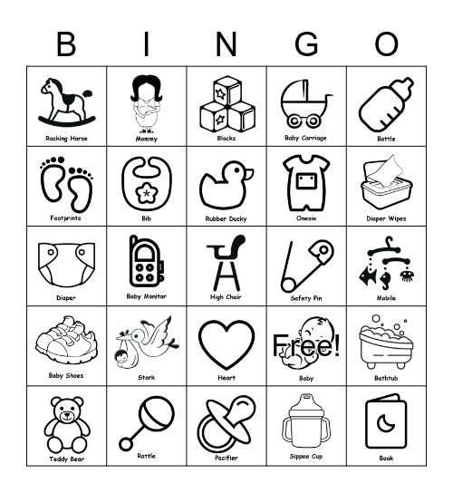 Baby Bingo! Bingo Card