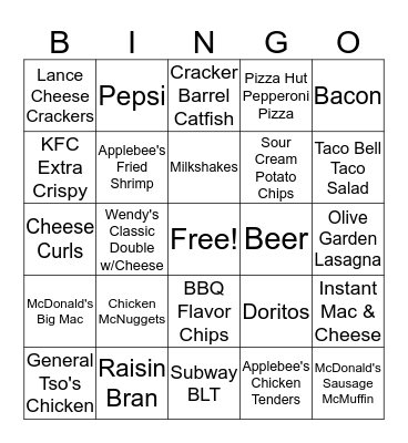 These Foods are Very High in Phosphorous Bingo Card