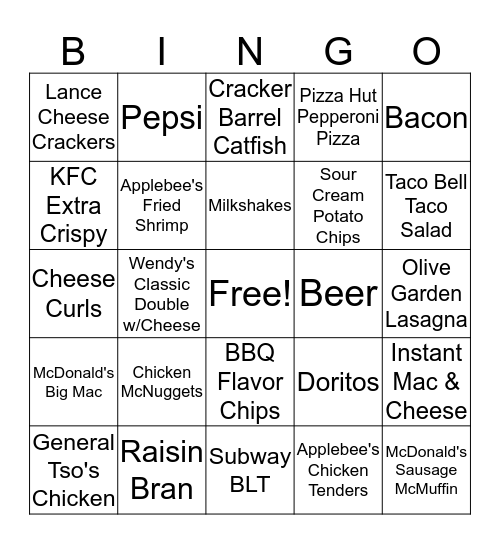 These Foods are Very High in Phosphorous Bingo Card