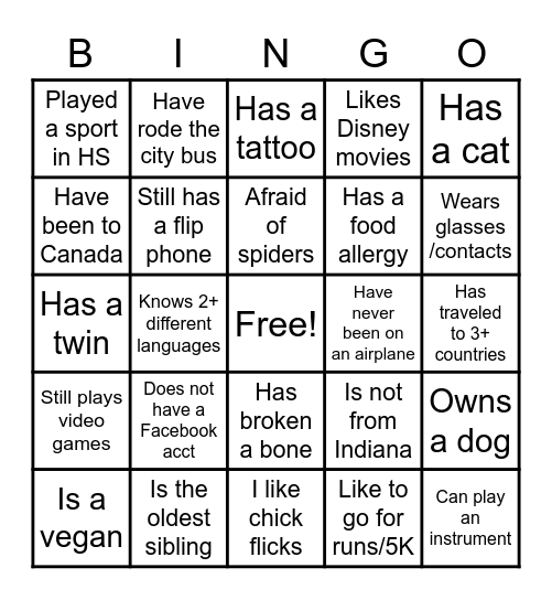 The Collab Bingo Board Bingo Card