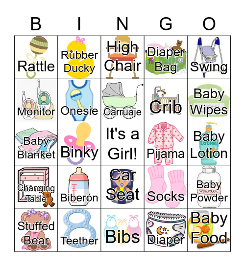 Mirely's Shower Bingo Card