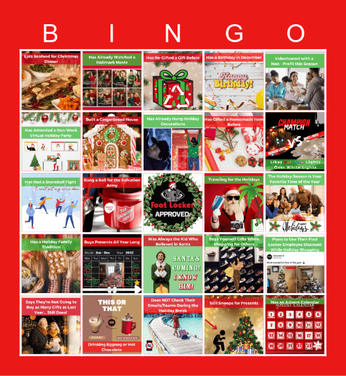 Holiday Bingo Card