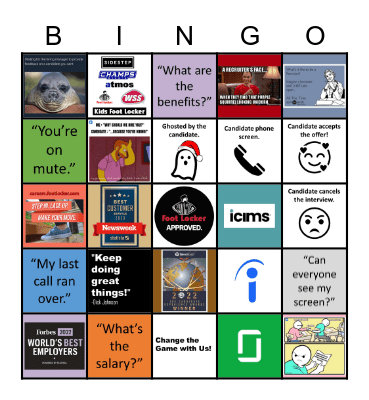 Foot Locker Recruiting 2022 Bingo Card