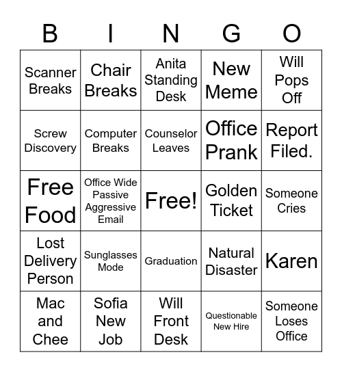 CGS Bingo Card