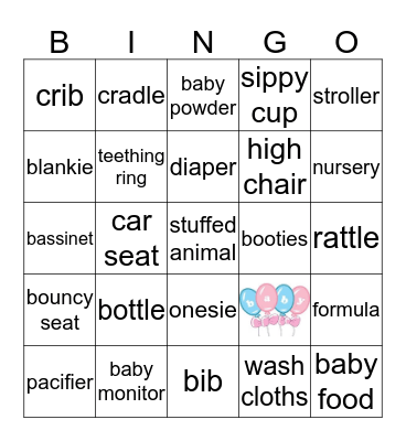 Baby Bingo Card